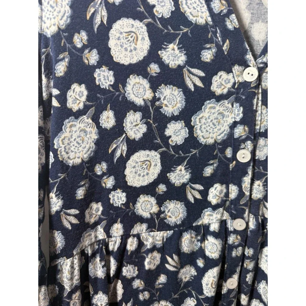 Wonderly Floral Print Dress 3/4 Sleeve V-Neck Size XL